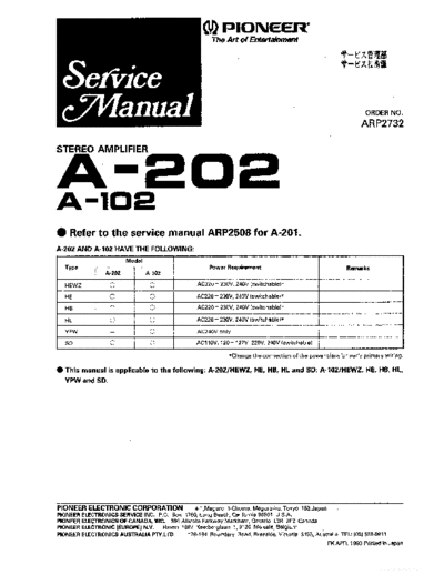 Pioneer hfe pioneer a-102 202 service arp2732 en  Pioneer Audio A-102 hfe_pioneer_a-102_202_service_arp2732_en.pdf