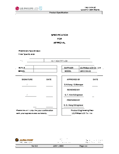 . Various Panel LG-Philips LCD LM151X4-A3 0 [DS]  . Various LCD Panels Panel_LG-Philips_LCD_LM151X4-A3_0_[DS].pdf