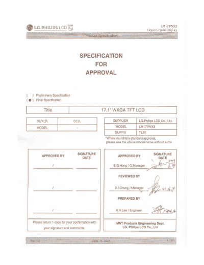 . Various Panel LG-Philips LCD LM171WX3-TLB1 0 [DS]  . Various LCD Panels Panel_LG-Philips_LCD_LM171WX3-TLB1_0_[DS].pdf