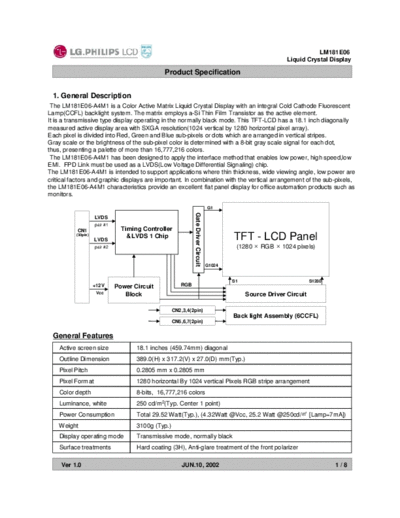 . Various Panel LG-Philips LCD LM181E06-A4M1 0 [DS]  . Various LCD Panels Panel_LG-Philips_LCD_LM181E06-A4M1_0_[DS].pdf