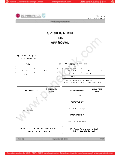 . Various Panel LG-Philips LCD LM201WE2-SLB1 0 [DS]  . Various LCD Panels Panel_LG-Philips_LCD_LM201WE2-SLB1_0_[DS].pdf