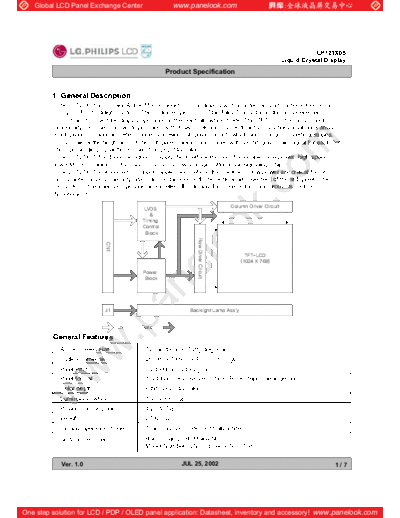 . Various Panel LG-Philips LCD LP121X05-A2 0 [DS]  . Various LCD Panels Panel_LG-Philips_LCD_LP121X05-A2_0_[DS].pdf