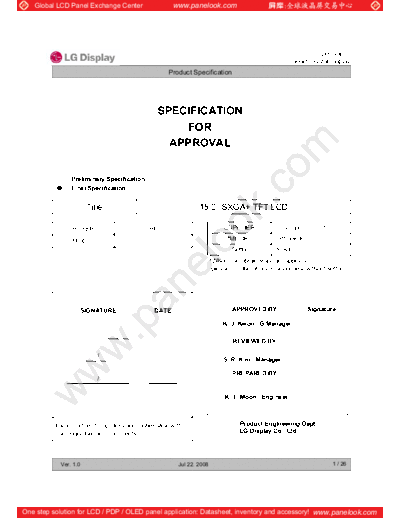 . Various Panel LG-Philips LCD LP150E06-A3K4 0 [DS]  . Various LCD Panels Panel_LG-Philips_LCD_LP150E06-A3K4_0_[DS].pdf