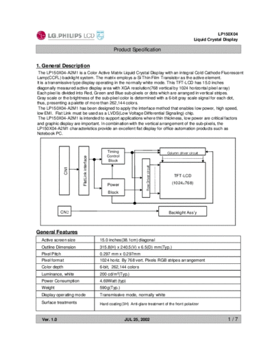 . Various Panel LG-Philips LCD LP150X04-A2M1 0 [DS]  . Various LCD Panels Panel_LG-Philips_LCD_LP150X04-A2M1_0_[DS].pdf