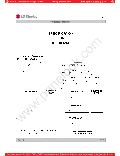 . Various Panel LG Display LC320DXN-SER3 0 [DS]  . Various LCD Panels Panel_LG_Display_LC320DXN-SER3_0_[DS].pdf