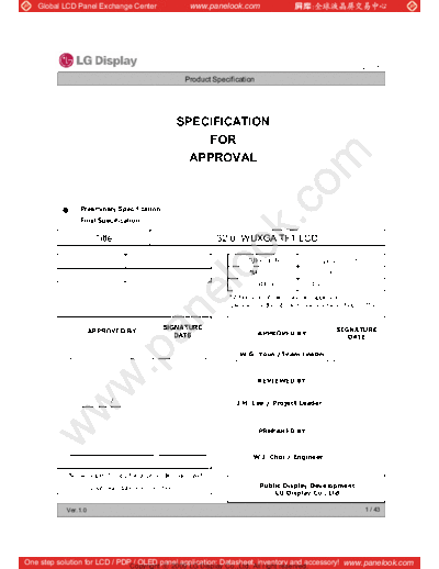. Various Panel LG Display LC320EUD-SDF3 0 [DS]  . Various LCD Panels Panel_LG_Display_LC320EUD-SDF3_0_[DS].pdf