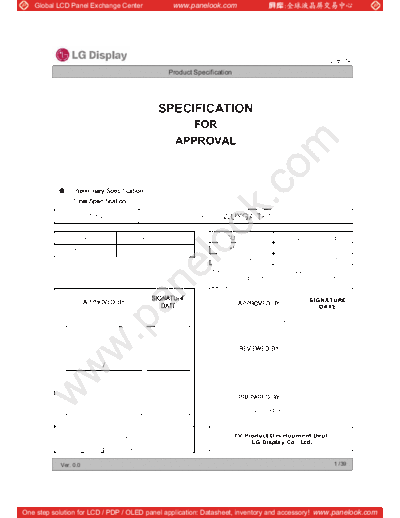 . Various Panel LG Display LC320EUN-SDF1 0 [DS]  . Various LCD Panels Panel_LG_Display_LC320EUN-SDF1_0_[DS].pdf
