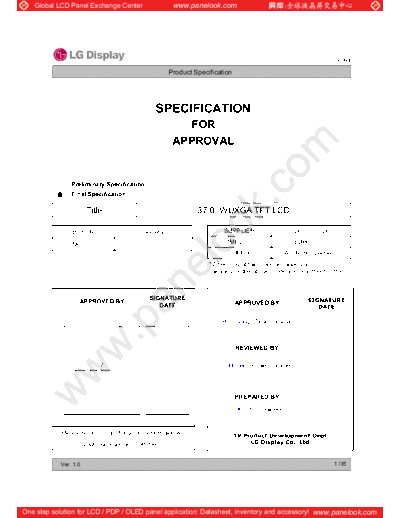 . Various Panel LG Display LC370EUH-SCA1 0 [DS]  . Various LCD Panels Panel_LG_Display_LC370EUH-SCA1_0_[DS].pdf