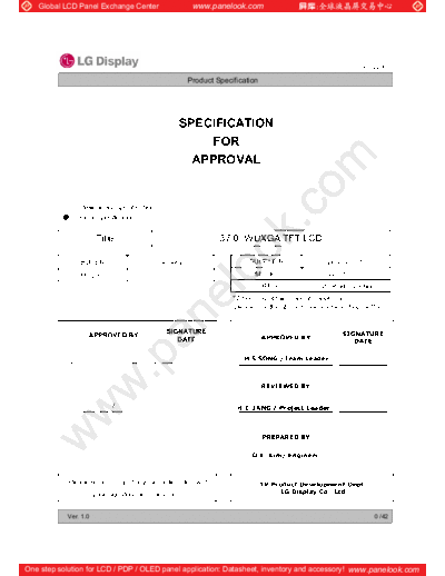 . Various Panel LG Display LC370WUD-SCG1 0 [DS]  . Various LCD Panels Panel_LG_Display_LC370WUD-SCG1_0_[DS].pdf