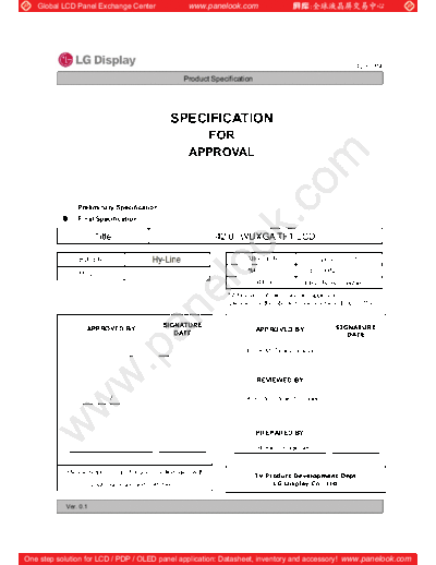. Various Panel LG Display LC420DUN-SFR2 0 [DS]  . Various LCD Panels Panel_LG_Display_LC420DUN-SFR2_0_[DS].pdf