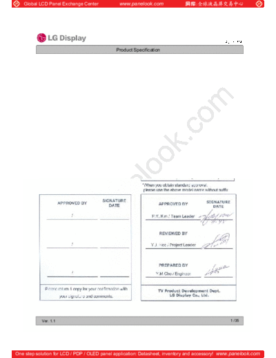 . Various Panel LG Display LC420EUN-SDV3 0 [DS]  . Various LCD Panels Panel_LG_Display_LC420EUN-SDV3_0_[DS].pdf