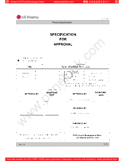 . Various Panel LG Display LC420EUS-SCA2 0 [DS]  . Various LCD Panels Panel_LG_Display_LC420EUS-SCA2_0_[DS].pdf