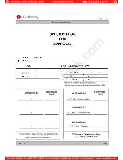 . Various Panel LG Display LC420WUF-SCA2 1 [DS]  . Various LCD Panels Panel_LG_Display_LC420WUF-SCA2_1_[DS].pdf