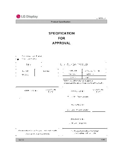 . Various Panel LG Display LC420WUH-SCM1 0 [DS]  . Various LCD Panels Panel_LG_Display_LC420WUH-SCM1_0_[DS].pdf