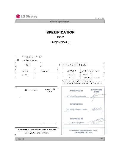 . Various Panel LG Display LC470EUD-SDA1 0 [DS]  . Various LCD Panels Panel_LG_Display_LC470EUD-SDA1_0_[DS].pdf