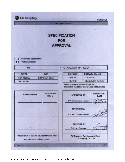 . Various Panel LG Display LC470MUK-SCA1 0 [DS]  . Various LCD Panels Panel_LG_Display_LC470MUK-SCA1_0_[DS].pdf