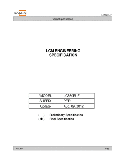 . Various Panel LG Display LC550EUF-PEF1 0 [DS]  . Various LCD Panels Panel_LG_Display_LC550EUF-PEF1_0_[DS].pdf