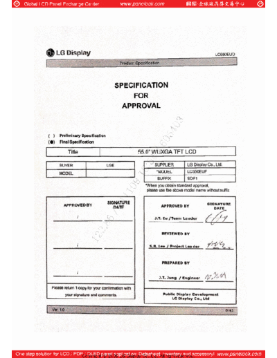 . Various Panel LG Display LC550EUF-SDF1 0 [DS]  . Various LCD Panels Panel_LG_Display_LC550EUF-SDF1_0_[DS].pdf