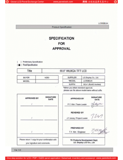 . Various Panel LG Display LC550EUH-SCA1 0 [DS]  . Various LCD Panels Panel_LG_Display_LC550EUH-SCA1_0_[DS].pdf