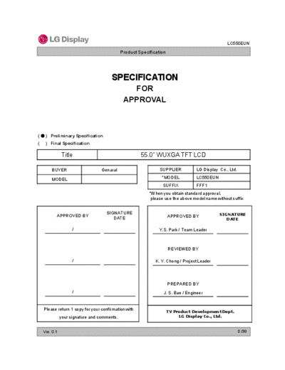 . Various Panel LG Display LC550EUN-FFF1 0 [DS]  . Various LCD Panels Panel_LG_Display_LC550EUN-FFF1_0_[DS].pdf