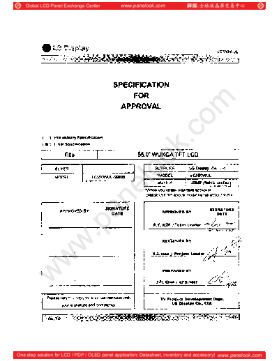 . Various Panel LG Display LC550WUL-SBM2 0 [DS]  . Various LCD Panels Panel_LG_Display_LC550WUL-SBM2_0_[DS].pdf