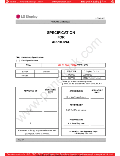 . Various Panel LG Display LC840EQD-SEM1 0 [DS]  . Various LCD Panels Panel_LG_Display_LC840EQD-SEM1_0_[DS].pdf