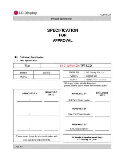 . Various Panel LG Display LC840EQD-SEM1 1 [DS]  . Various LCD Panels Panel_LG_Display_LC840EQD-SEM1_1_[DS].pdf