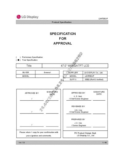 . Various Panel LG Display LD470EUP-SEB2 1 [DS]  . Various LCD Panels Panel_LG_Display_LD470EUP-SEB2_1_[DS].pdf