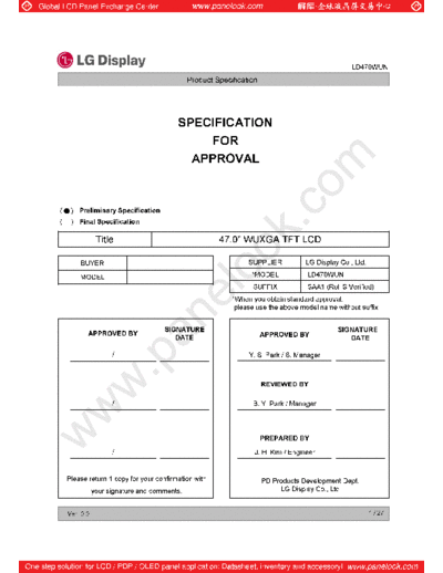 . Various Panel LG Display LD470WUN-SAA1 0 [DS]  . Various LCD Panels Panel_LG_Display_LD470WUN-SAA1_0_[DS].pdf