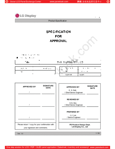 . Various Panel LG Display LD550DUS-SEB1 1 [DS]  . Various LCD Panels Panel_LG_Display_LD550DUS-SEB1_1_[DS].pdf