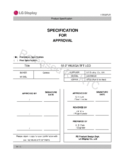 . Various Panel LG Display LD550EUD-UFA2 0 [DS]  . Various LCD Panels Panel_LG_Display_LD550EUD-UFA2_0_[DS].pdf