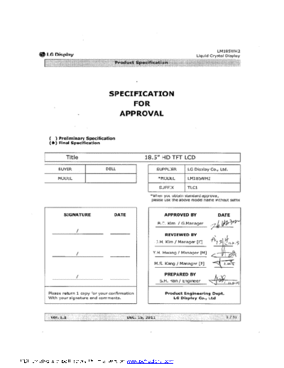 LCD Panels Panel LG Display LM185WH2-TLC1 0 [DS]  . Various LCD Panels Panel_LG_Display_LM185WH2-TLC1_0_[DS].pdf