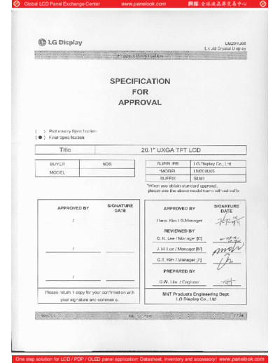 . Various Panel LG Display LM201U05-SLM1 0 [DS]  . Various LCD Panels Panel_LG_Display_LM201U05-SLM1_0_[DS].pdf