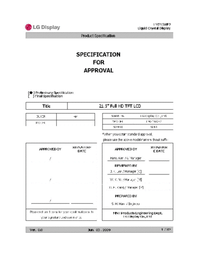 . Various Panel LG Display LM215WF2-SLB1 0 [DS]  . Various LCD Panels Panel_LG_Display_LM215WF2-SLB1_0_[DS].pdf