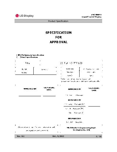 . Various Panel LG Display LM230WF3-SLK1 0 [DS]  . Various LCD Panels Panel_LG_Display_LM230WF3-SLK1_0_[DS].pdf