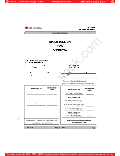 . Various Panel LG Display LM240WU4-SLB3 0 [DS]  . Various LCD Panels Panel_LG_Display_LM240WU4-SLB3_0_[DS].pdf