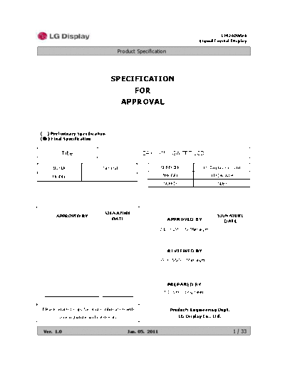 . Various Panel LG Display LM240WU4-SLB3 1 [DS]  . Various LCD Panels Panel_LG_Display_LM240WU4-SLB3_1_[DS].pdf