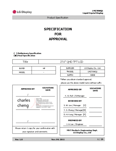 . Various Panel LG Display LM270WQ1-SDDB 1 [DS]  . Various LCD Panels Panel_LG_Display_LM270WQ1-SDDB_1_[DS].pdf