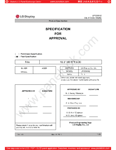 . Various Panel LG Display LP133WH2-TLL1 0 [DS]  . Various LCD Panels Panel_LG_Display_LP133WH2-TLL1_0_[DS].pdf
