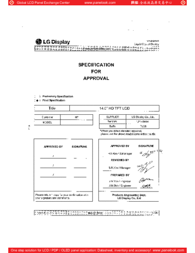 . Various Panel LG Display LP140WH1-TLC6 0 [DS]  . Various LCD Panels Panel_LG_Display_LP140WH1-TLC6_0_[DS].pdf