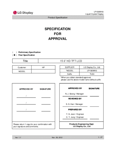 . Various Panel LG Display LP156WH3-TLS3 0 [DS]  . Various LCD Panels Panel_LG_Display_LP156WH3-TLS3_0_[DS].pdf