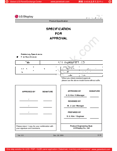 . Various Panel LG Display LP171WU7-TLB1 0 [DS]  . Various LCD Panels Panel_LG_Display_LP171WU7-TLB1_0_[DS].pdf