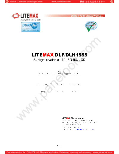. Various Panel LiteMax DLF1555 0 [DS]  . Various LCD Panels Panel_LiteMax_DLF1555_0_[DS].pdf