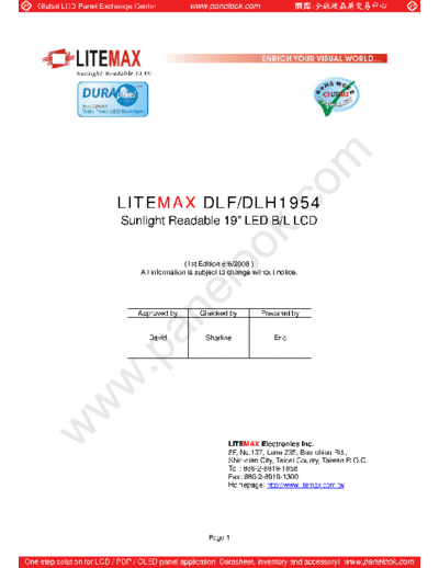 . Various Panel LiteMax DLF1954 0 [DS]  . Various LCD Panels Panel_LiteMax_DLF1954_0_[DS].pdf