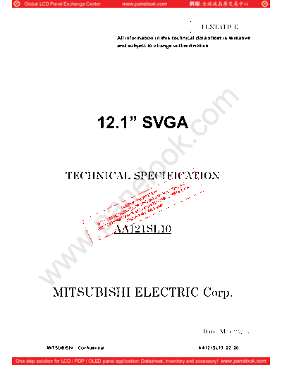 . Various Panel Mitsubishi AA121SL10 0 [DS]  . Various LCD Panels Panel_Mitsubishi_AA121SL10_0_[DS].pdf