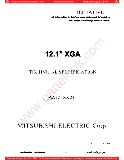 . Various Panel Mitsubishi AA121XK04 0 [DS]  . Various LCD Panels Panel_Mitsubishi_AA121XK04_0_[DS].pdf