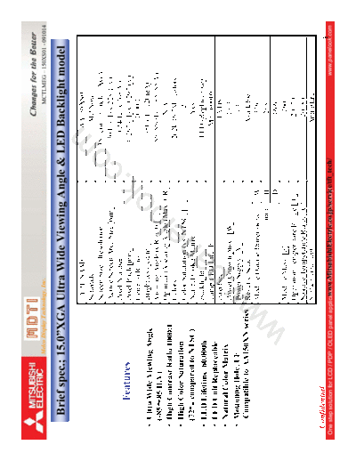 . Various Panel Mitsubishi AA150XS01 0 [DS]  . Various LCD Panels Panel_Mitsubishi_AA150XS01_0_[DS].pdf