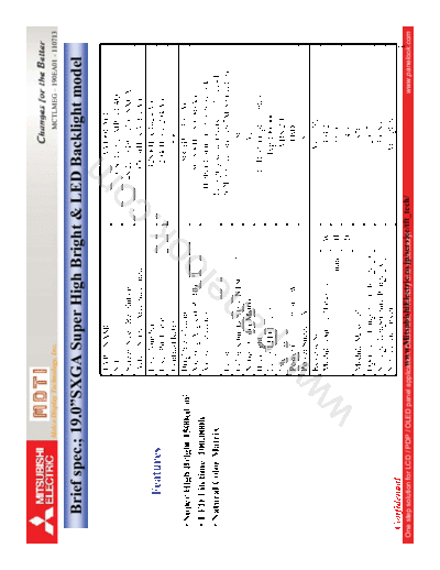 . Various Panel Mitsubishi AA190EA01 1 [DS]  . Various LCD Panels Panel_Mitsubishi_AA190EA01_1_[DS].pdf