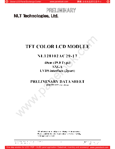 . Various Panel NLT NL128102AC29-17 1 [DS]  . Various LCD Panels Panel_NLT_NL128102AC29-17_1_[DS].pdf