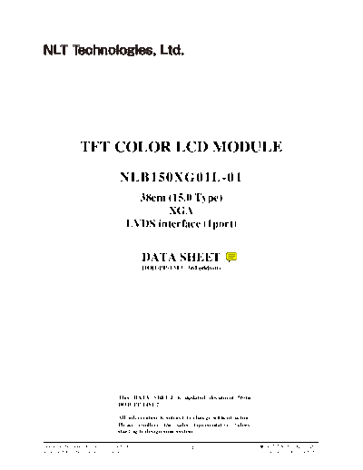 . Various Panel NLT NLB150XG01L-01 0 [DS]  . Various LCD Panels Panel_NLT_NLB150XG01L-01_0_[DS].pdf